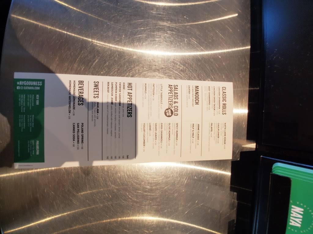 NAYA | restaurant | 1601 Market St, Philadelphia, PA 19103, USA | 2159104444 OR +1 215-910-4444