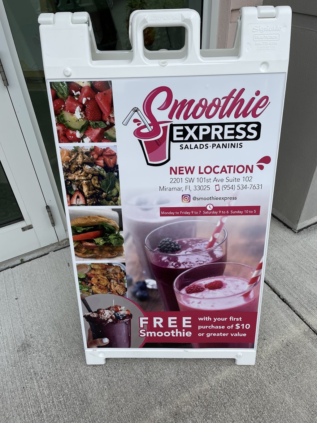 Smoothie Express | restaurant | 2201 Palm Ave Suite 102, Miramar, FL 33025, USA | 9545347631 OR +1 954-534-7631