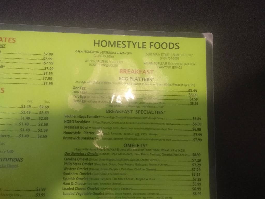 Homestyle Foods | restaurant | 5300 Main St, Shallotte, NC 28470, USA | 9107545599 OR +1 910-754-5599