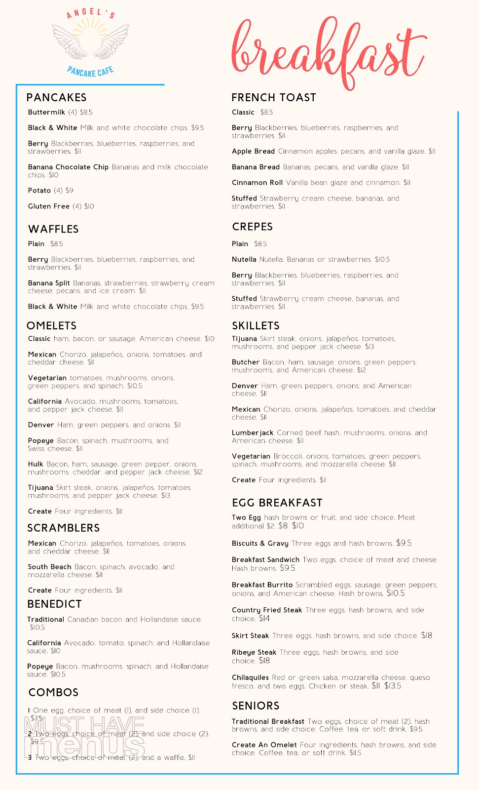 Angels Pancake Cafe | restaurant | 7947 Golf Rd, Morton Grove, IL 60053, USA | 2244702842 OR +1 224-470-2842