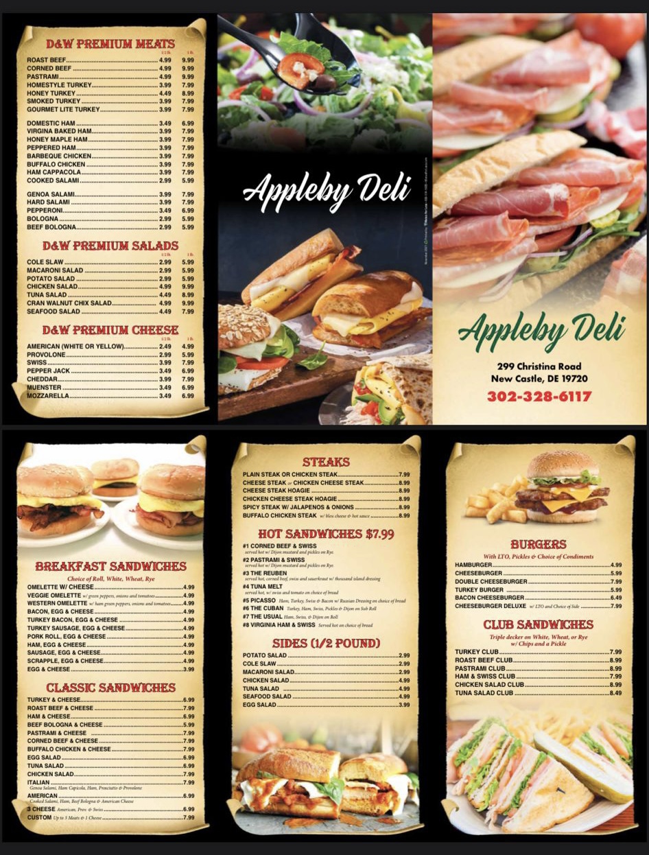Appleby Deli | restaurant | 299 Christiana Rd, New Castle, DE 19720, USA | 3023286117 OR +1 302-328-6117