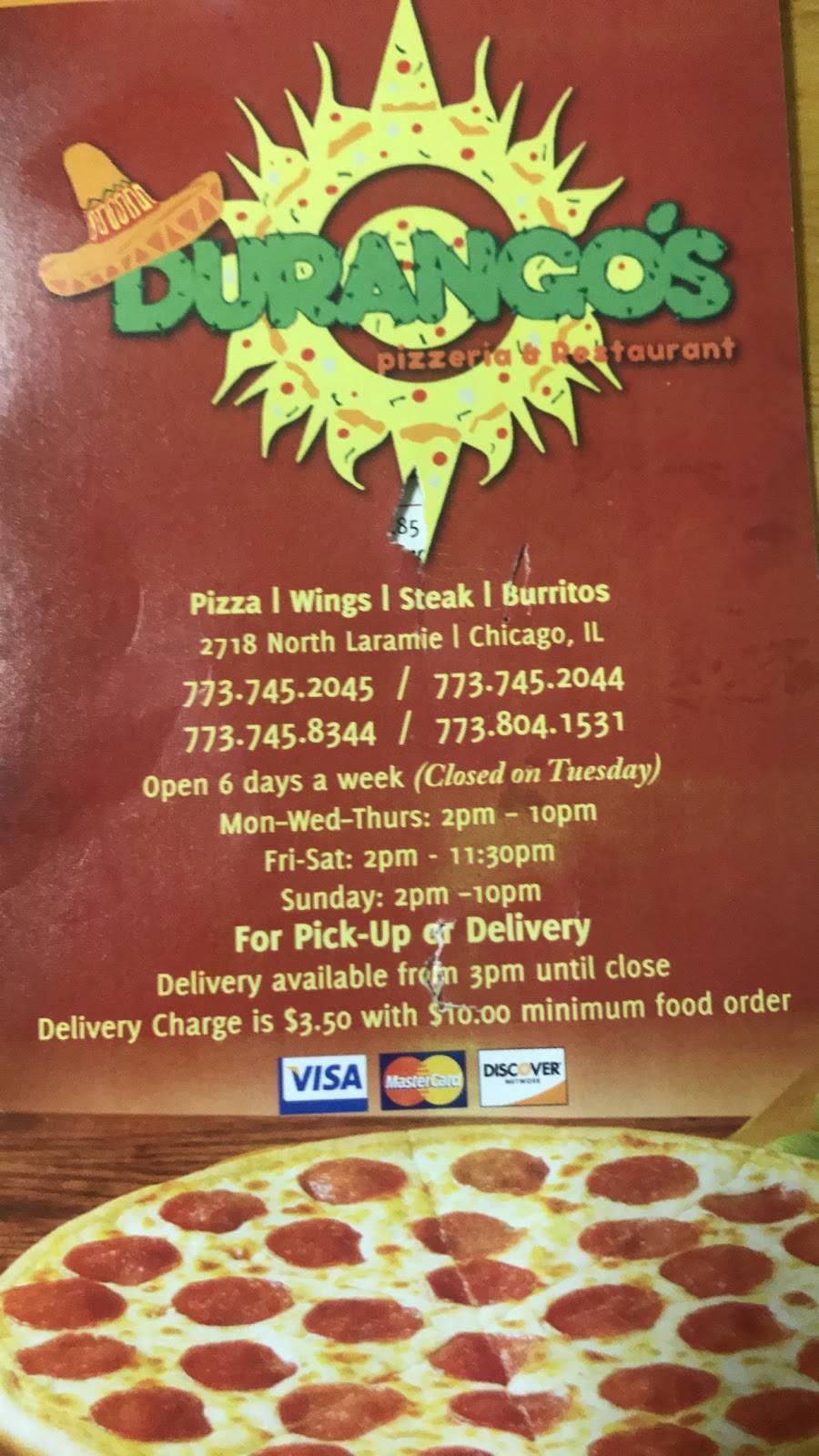 Durangos Pizza | restaurant | 2718 N Laramie Ave, Chicago, IL 60639, USA | 7737452044 OR +1 773-745-2044