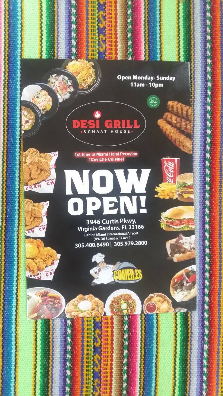 Desi Grill & Peruvian | restaurant | 3946 Curtiss Pkwy, Virginia Gardens, FL 33166, USA | 3054008490 OR +1 305-400-8490