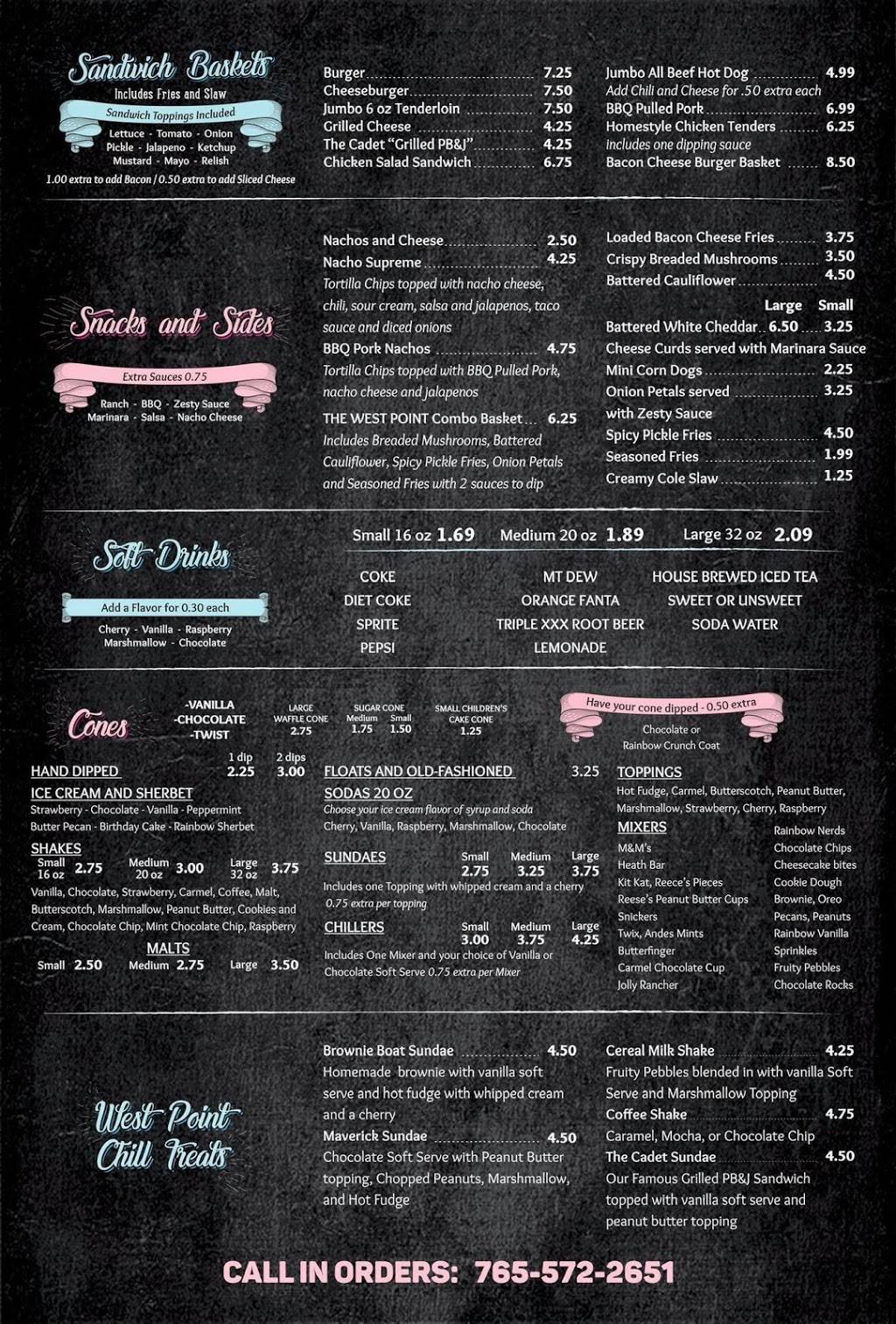 West Point Chill | restaurant | 7050 Main St, West Point, IN 47992, USA | 7655722651 OR +1 765-572-2651