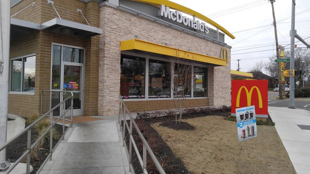 McDonalds | cafe | 614 S Highland St, Memphis, TN 38111, USA | 9014585018 OR +1 901-458-5018