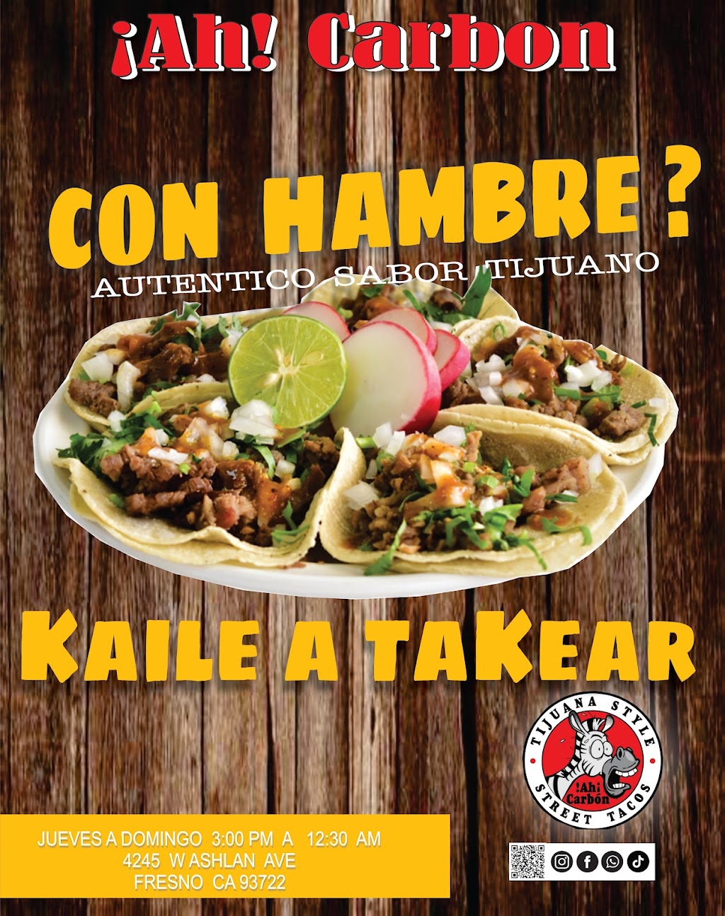 !Ah Carbon Tacos | restaurant | 4245 W Ashlan Ave, Fresno, CA 93722, USA | 5594578567 OR +1 559-457-8567