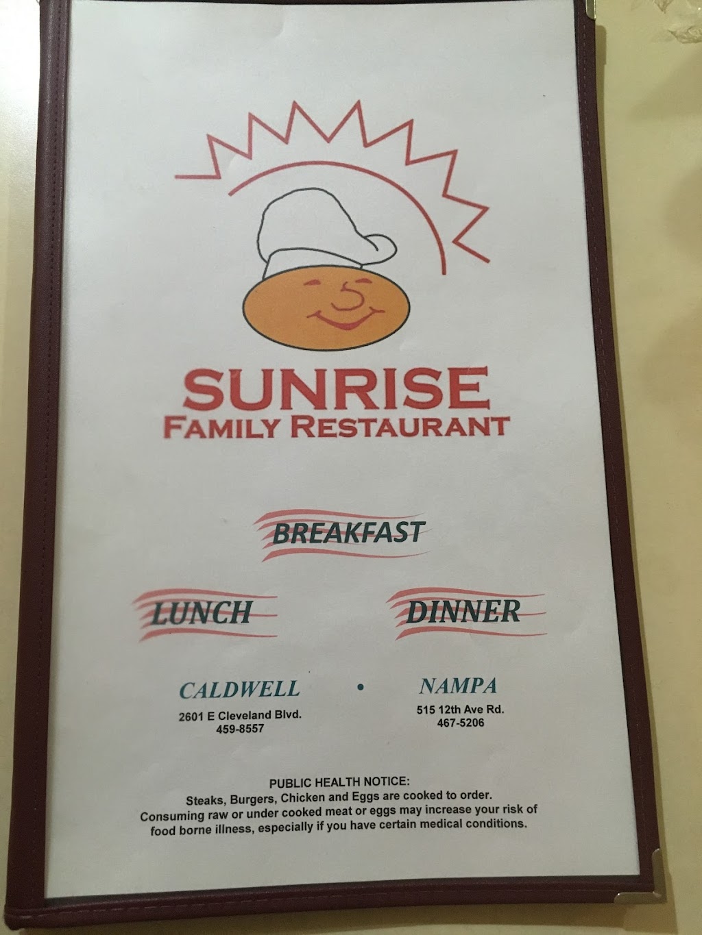 Sunrise Inn | restaurant | 515 12th Ave Rd, Nampa, ID 83686, USA | 2084675206 OR +1 208-467-5206