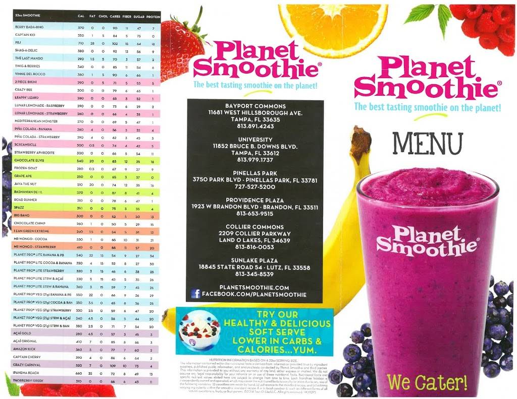 Planet Smoothie | restaurant | 2209 Collier Pkwy, Land O Lakes, FL 34639, USA | 8138160053 OR +1 813-816-0053