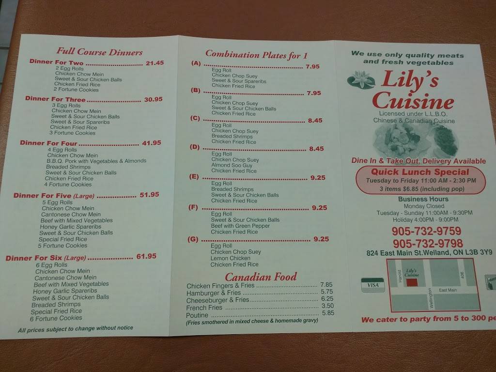 Lilys Cuisine. Food menu | restaurant | 824 E Main St, Welland, ON L3B 3Y9, Canada | 9057329759 OR +1 905-732-9759