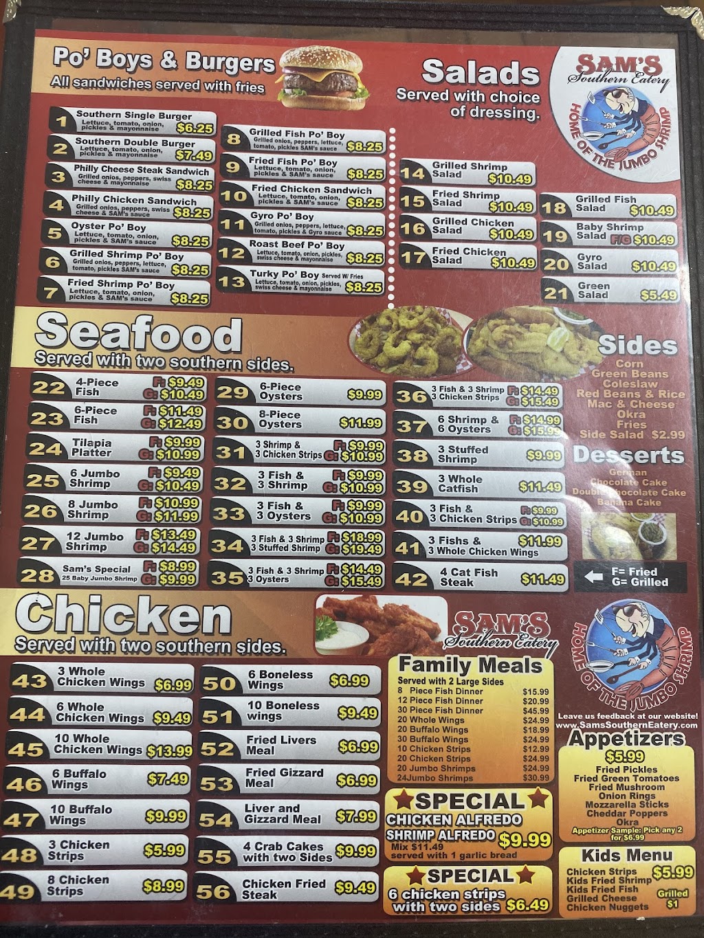 Sams Southern Eatery | restaurant | 6205 Baseline Rd, Little Rock, AR 72209, USA | 5015622255 OR +1 501-562-2255