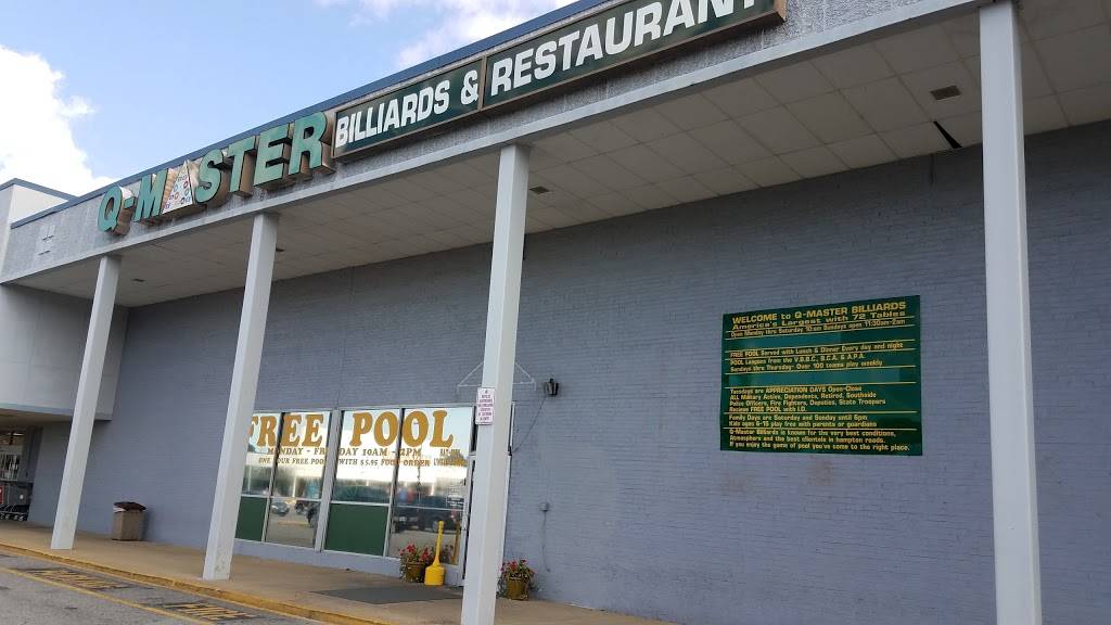 Q-Master Billiards | restaurant | 5612 Princess Anne Rd, Virginia Beach, VA 23462, USA | 7574998900 OR +1 757-499-8900