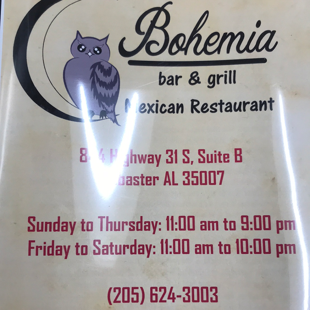 Bohemia bar and grill | restaurant | 844 Highway 31 S, suite B, Alabaster, AL 35007, USA | 2056243003 OR +1 205-624-3003
