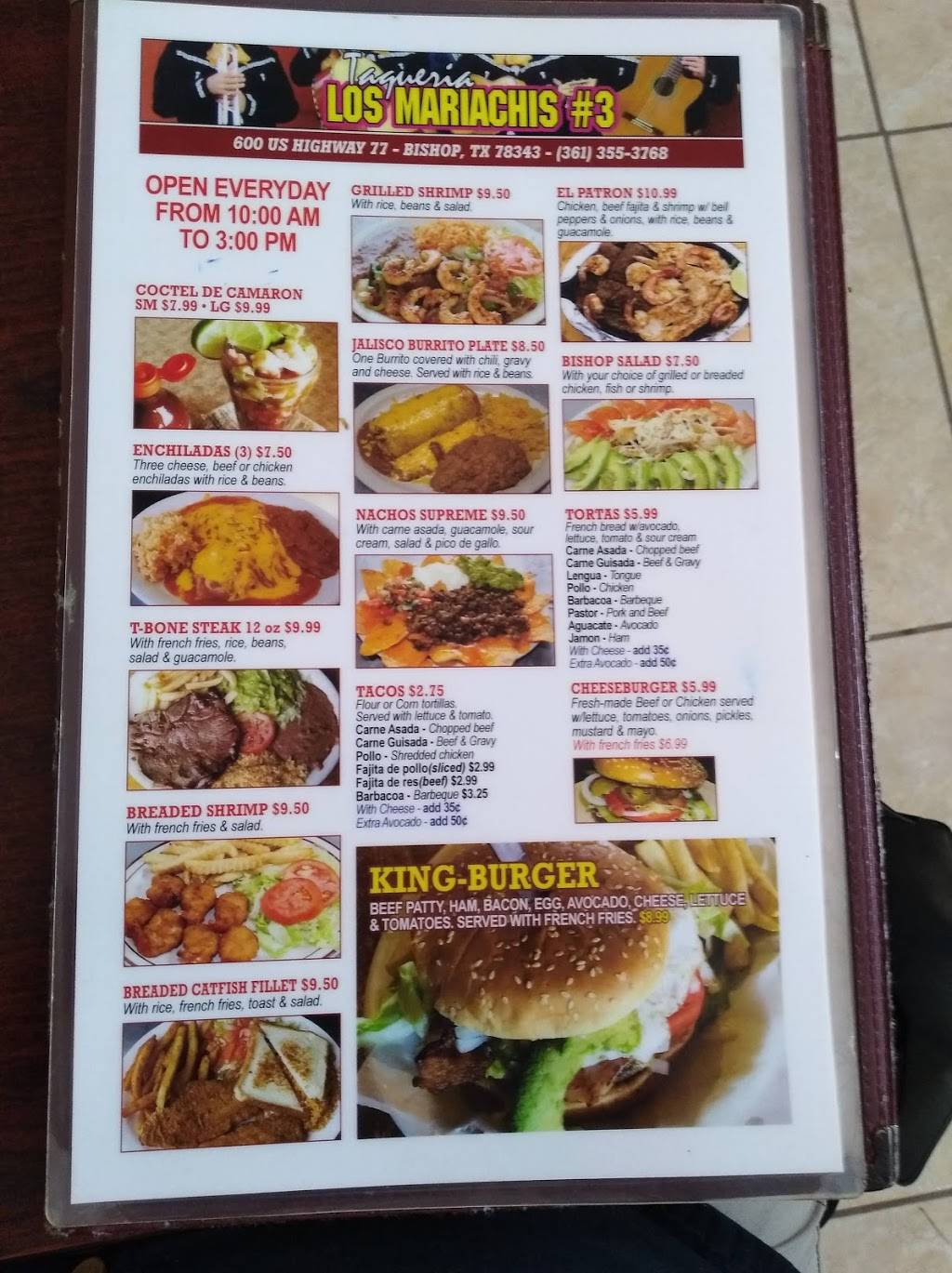 Taqueria los mariachis | restaurant | 598 N US Hwy 77, Bishop, TX 78343, USA | 3613553768 OR +1 361-355-3768