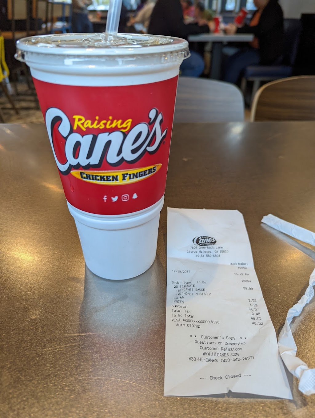 Raising Canes Chicken Fingers | restaurant | 7804 Greenback Ln, Citrus Heights, CA 95610, USA | 9165826894 OR +1 916-582-6894