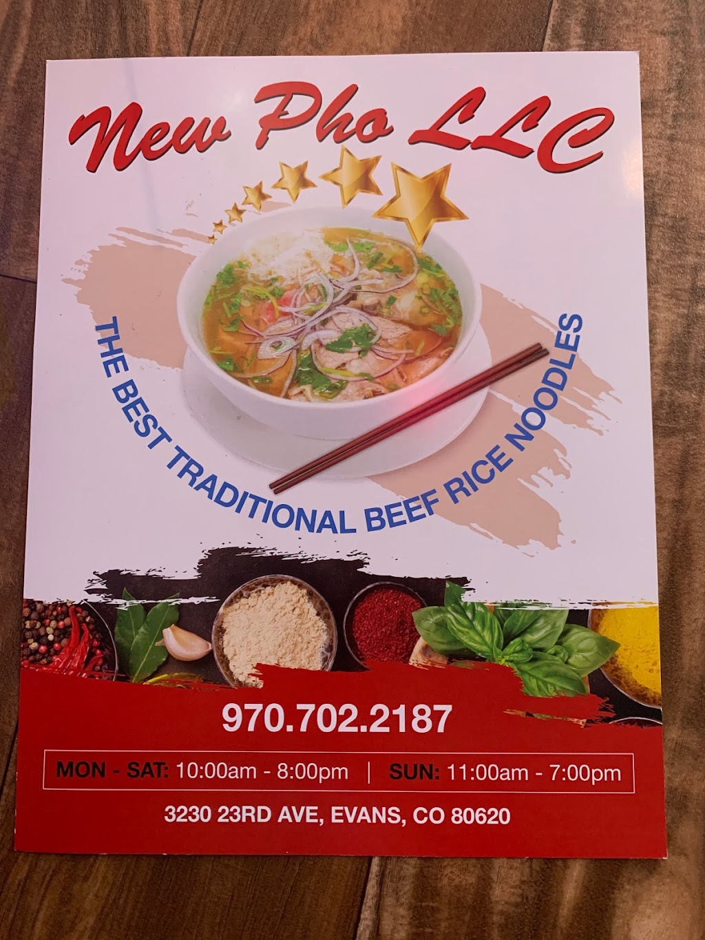 New Pho | restaurant | 3230 23rd Ave, Evans, CO 80620, USA | 9707022187 OR +1 970-702-2187