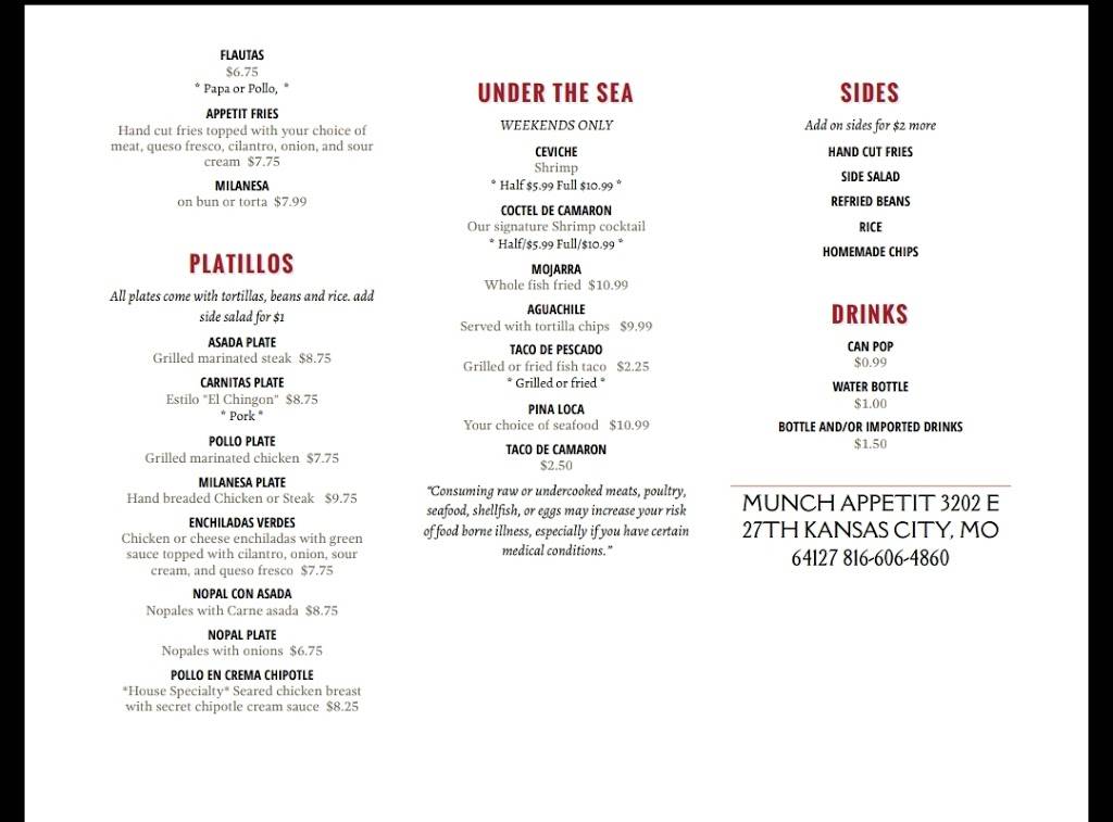 Munch Appetit | restaurant | 3202 E 27th St, Kansas City, MO 64127, USA | 8166064860 OR +1 816-606-4860