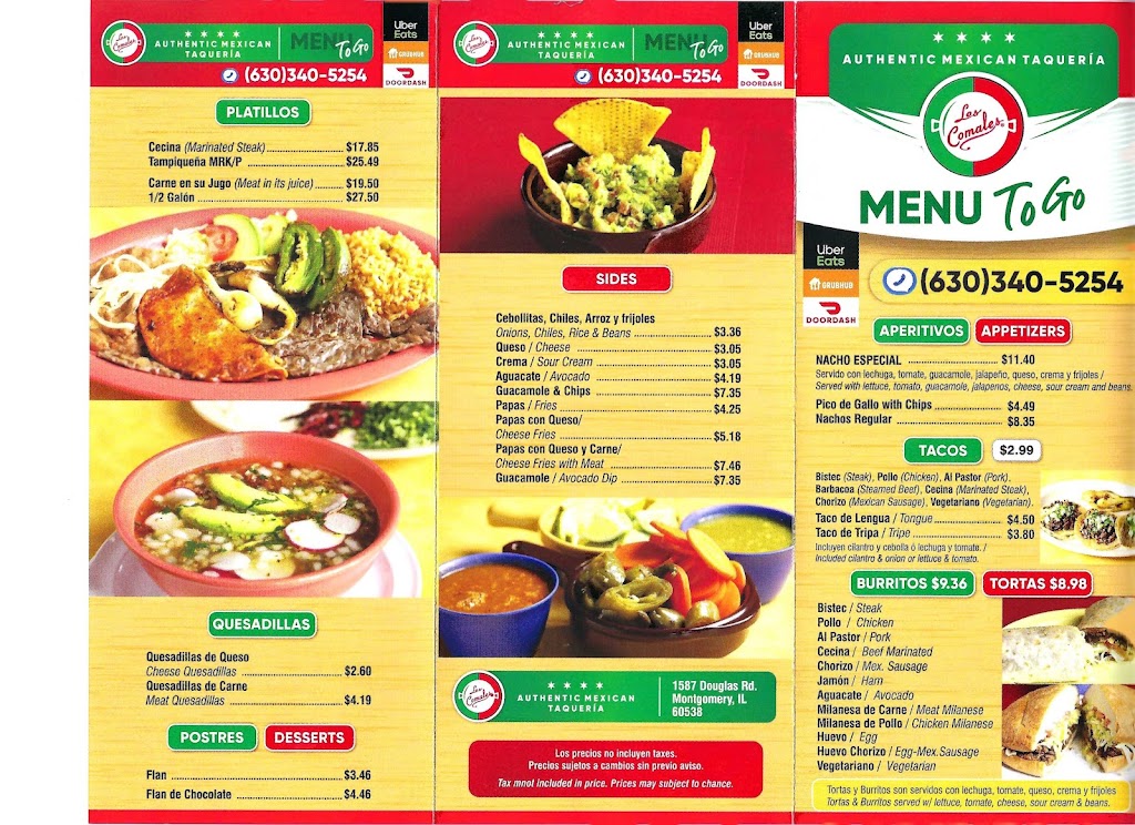 Los Comales Montgomery | restaurant | 1587 Douglas Rd, Montgomery, IL 60538, USA | 6303405254 OR +1 630-340-5254