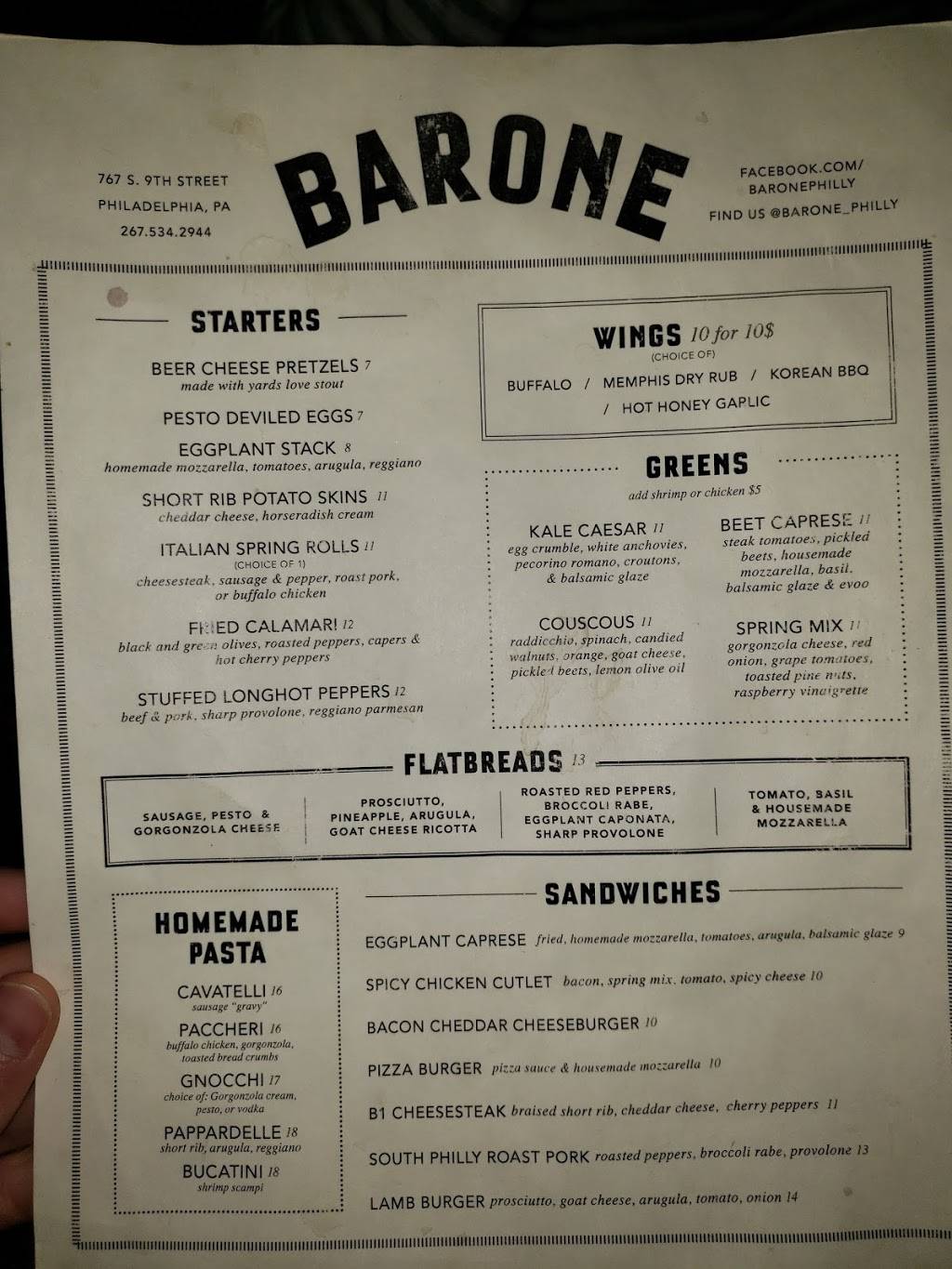 Bar One | restaurant | 767 S 9th St, Philadelphia, PA 19147, USA | 2675342944 OR +1 267-534-2944