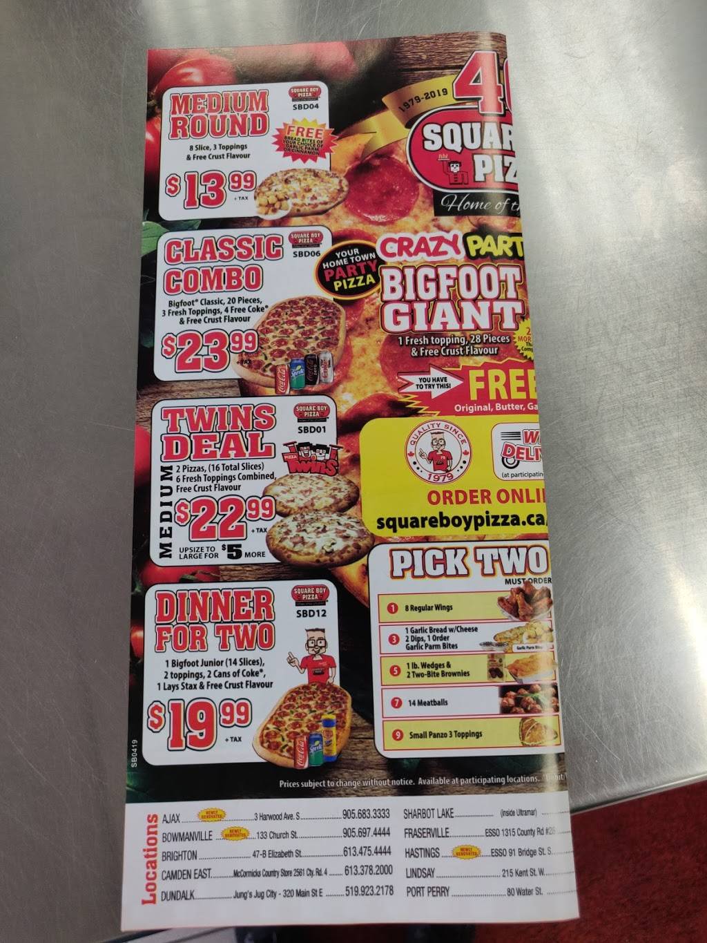 Square Boy Pizza | restaurant | 555 Rossland Rd E, Oshawa, ON L1K 1K8, Canada | 9057255853 OR +1 905-725-5853