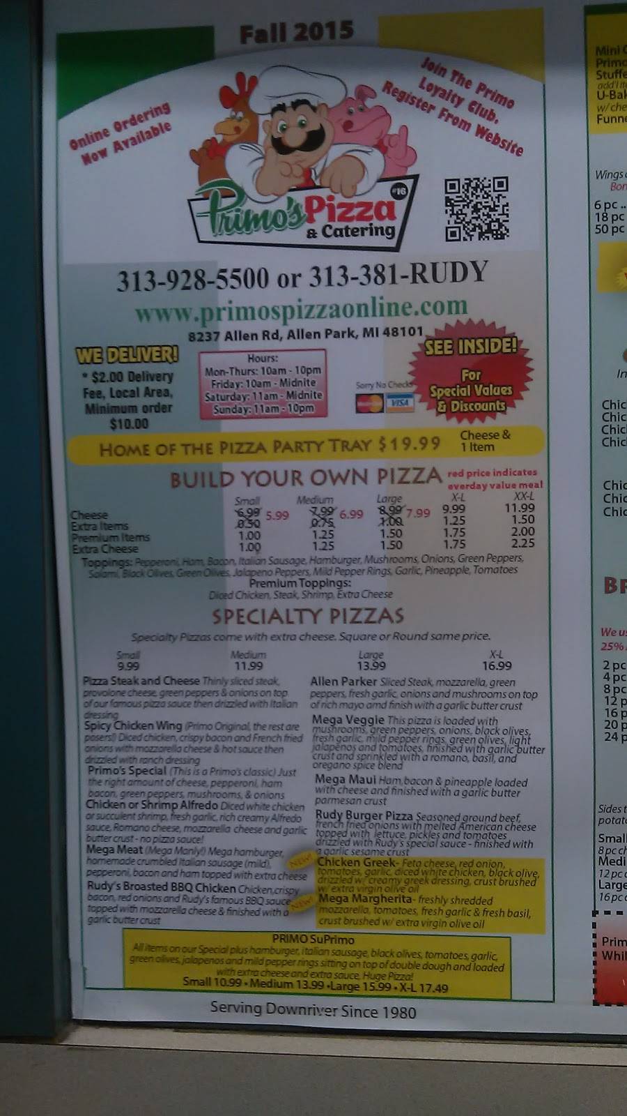 Rudys Broasted Chicken & Rib (Primos) | restaurant | 8237 Allen Rd, Allen Park, MI 48101, USA | 3133817839 OR +1 313-381-7839