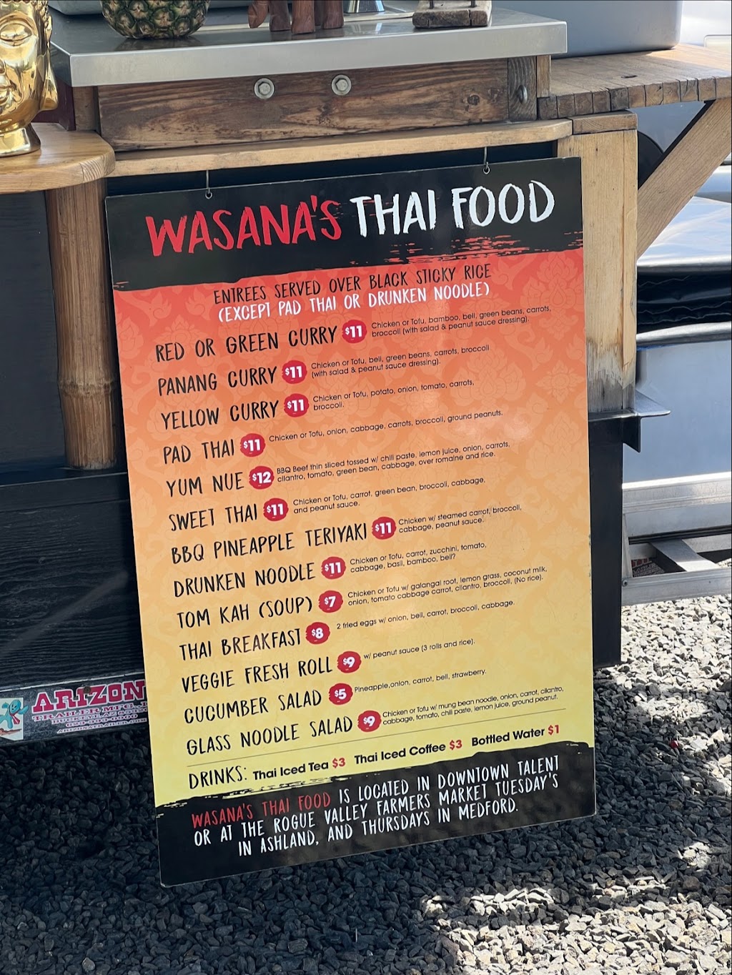 Wasanas Thai Food Cart | restaurant | 75 Talent Ave, Talent, OR 97540, USA | 5416014317 OR +1 541-601-4317