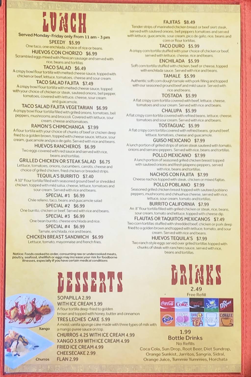 Tequilas Mexican Grill | restaurant | 1547 Bear Creek Pike Suite D, Columbia, TN 38401, USA | 9315058341 OR +1 931-505-8341