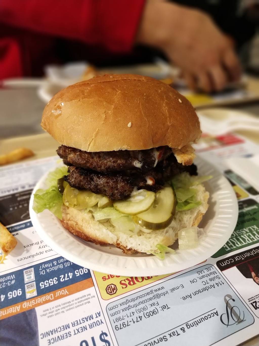 Toms Burgers | restaurant | 5775 Hwy 7, Markham, ON L3P 1A5, Canada | 9052940770 OR +1 905-294-0770