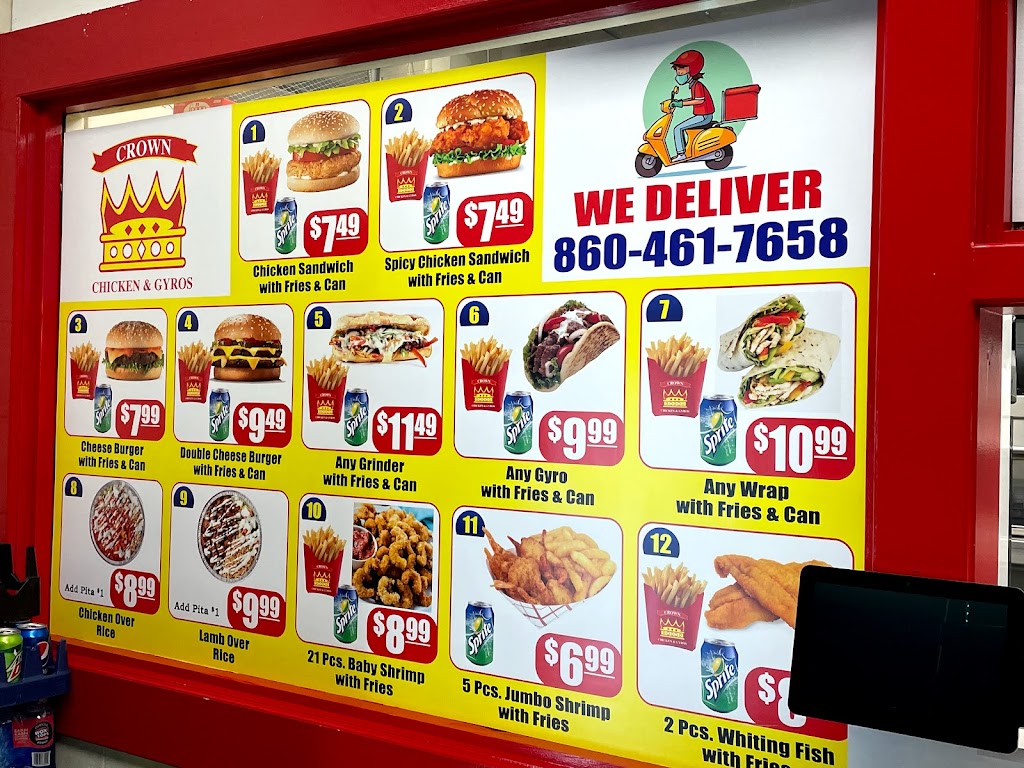 Crown chicken & gyros | restaurant | 618 Blue Hills Ave, Hartford, CT 06112, USA | 8604617658 OR +1 860-461-7658