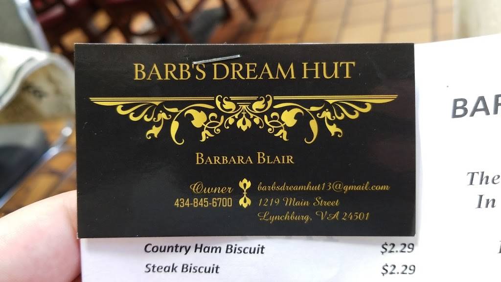 Barbs Dream Hut | meal takeaway | 1219 Main St #1, Lynchburg, VA 24504, USA | 4348456700 OR +1 434-845-6700