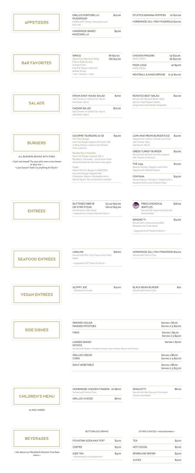 Speak Easy | restaurant | 1194 E Lovejoy St, Buffalo, NY 14206, USA | 7165780939 OR +1 716-578-0939