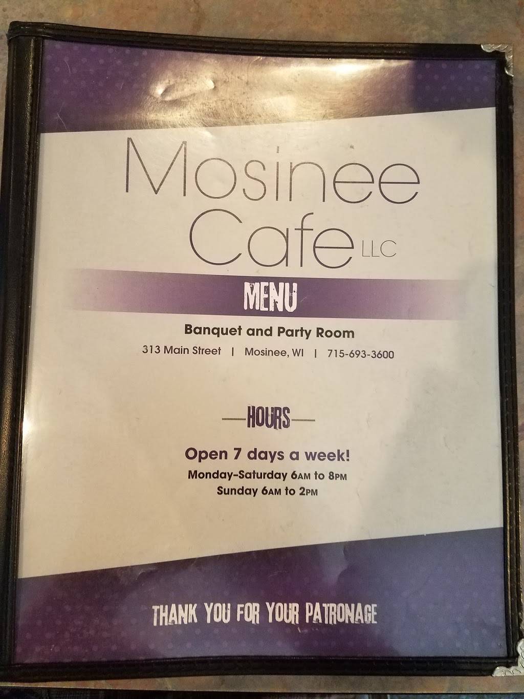Mosinee Cafe | restaurant | 313 Main St, Mosinee, WI 54455, USA | 7156933600 OR +1 715-693-3600