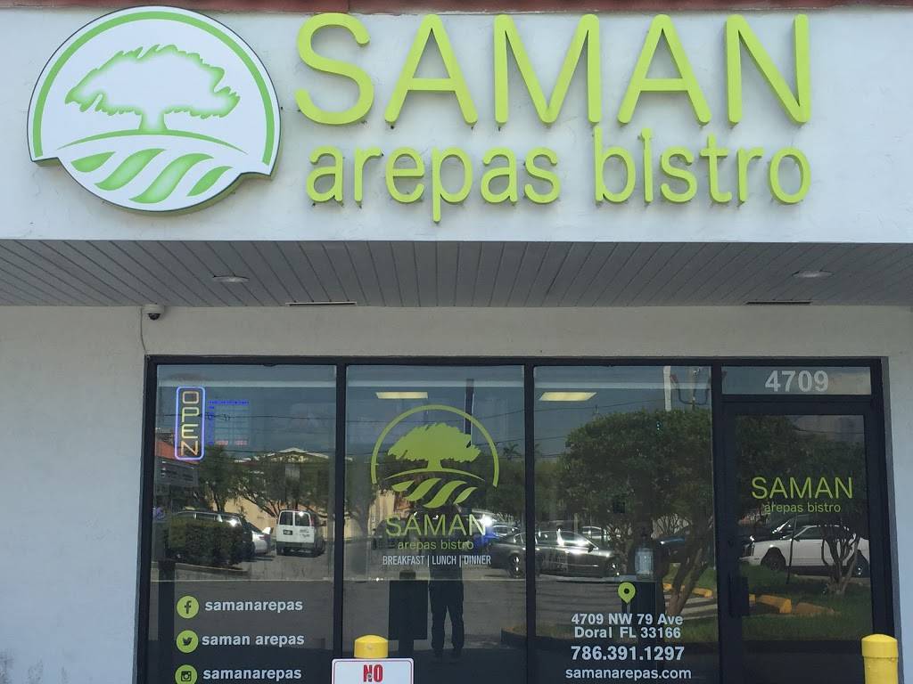 Saman Arepas | restaurant | 4709 NW 79th Ave, Doral, FL 33166, USA | 7863911297 OR +1 786-391-1297