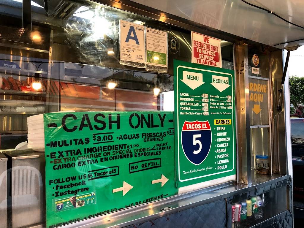 Tacos El 5 | restaurant | 510 Brittania St, Los Angeles, CA 90033, USA | 5623917883 OR +1 562-391-7883