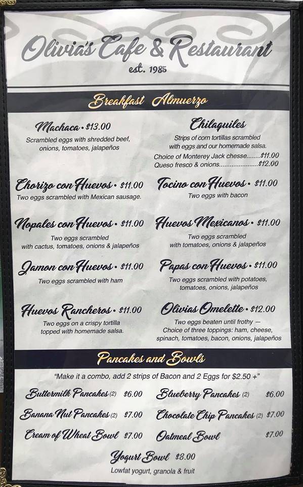 Olivias Cafe | restaurant | 1047 Freedom Blvd, Watsonville, CA 95076, USA | 8315365292 OR +1 831-536-5292