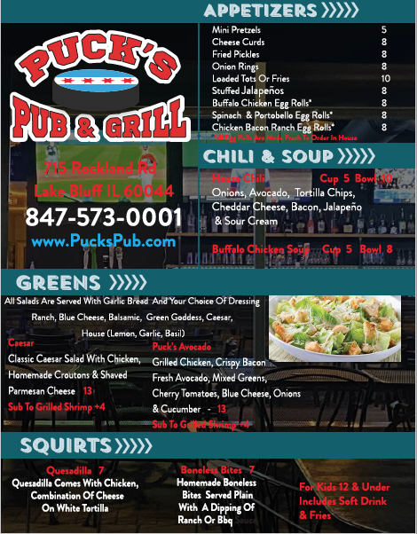 Pucks Pub | restaurant | 715 Rockland Rd, Lake Bluff, IL 60044, USA | 8475730001 OR +1 847-573-0001
