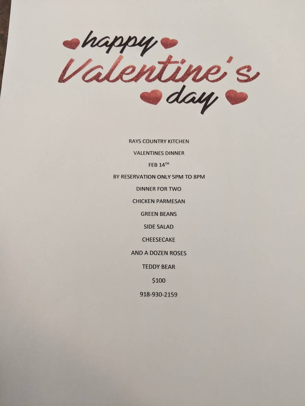 Rays Country Kitchen | restaurant | 1160 S Williams Ave, Westville, OK 74965, USA | 9189302159 OR +1 918-930-2159