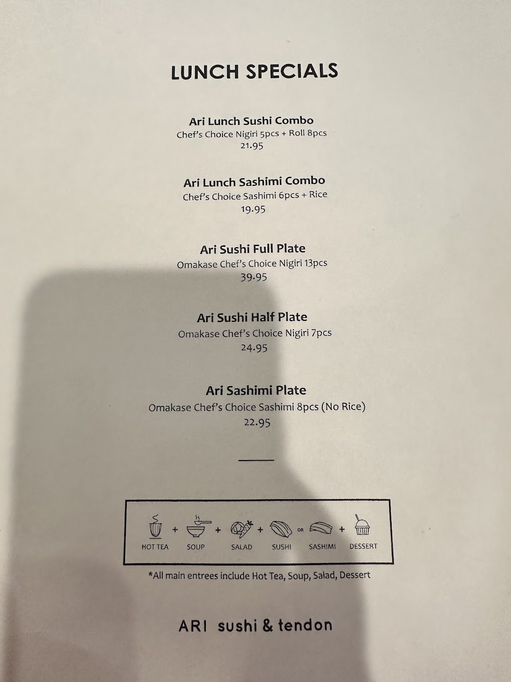 Ari Sushi & Tendon | restaurant | 4480 Tassajara Rd B, Dublin, CA 94568, USA | 9255606350 OR +1 925-560-6350