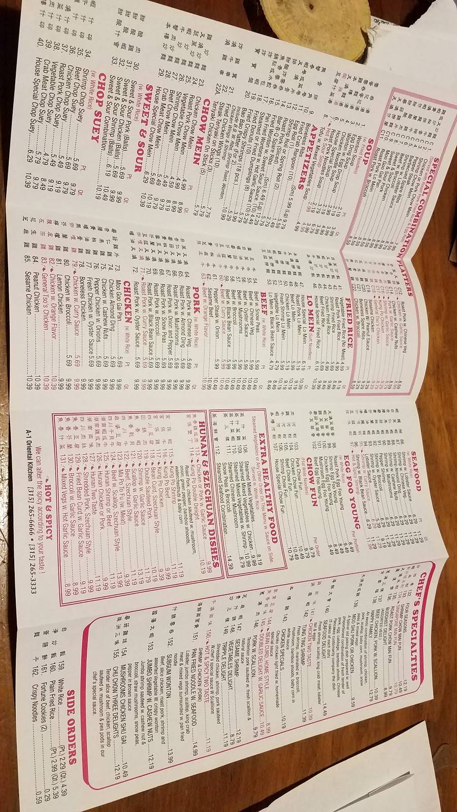 A-1 Kitchen Chinese Restaurant | restaurant | 80 Market St, Potsdam, NY 13676, USA | 3152656666 OR +1 315-265-6666