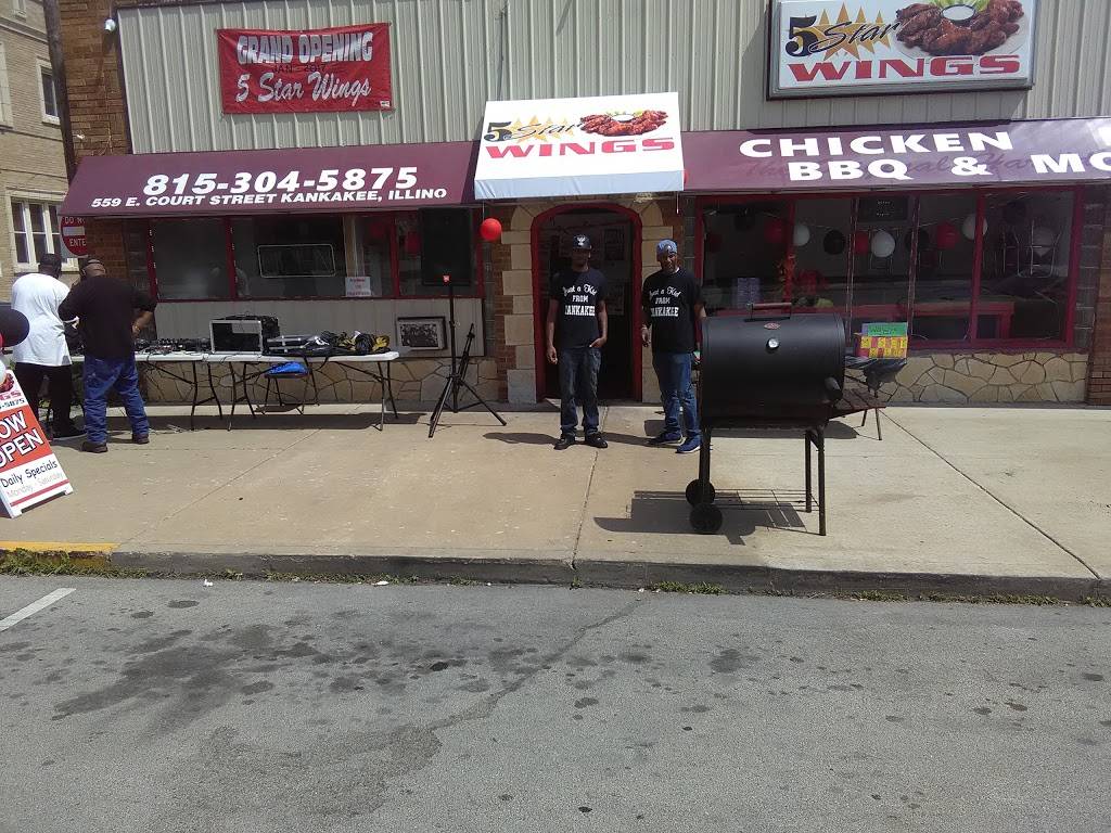 5 Star Wings | restaurant | 559 E Court St, Kankakee, IL 60901, USA | 8153045875 OR +1 815-304-5875