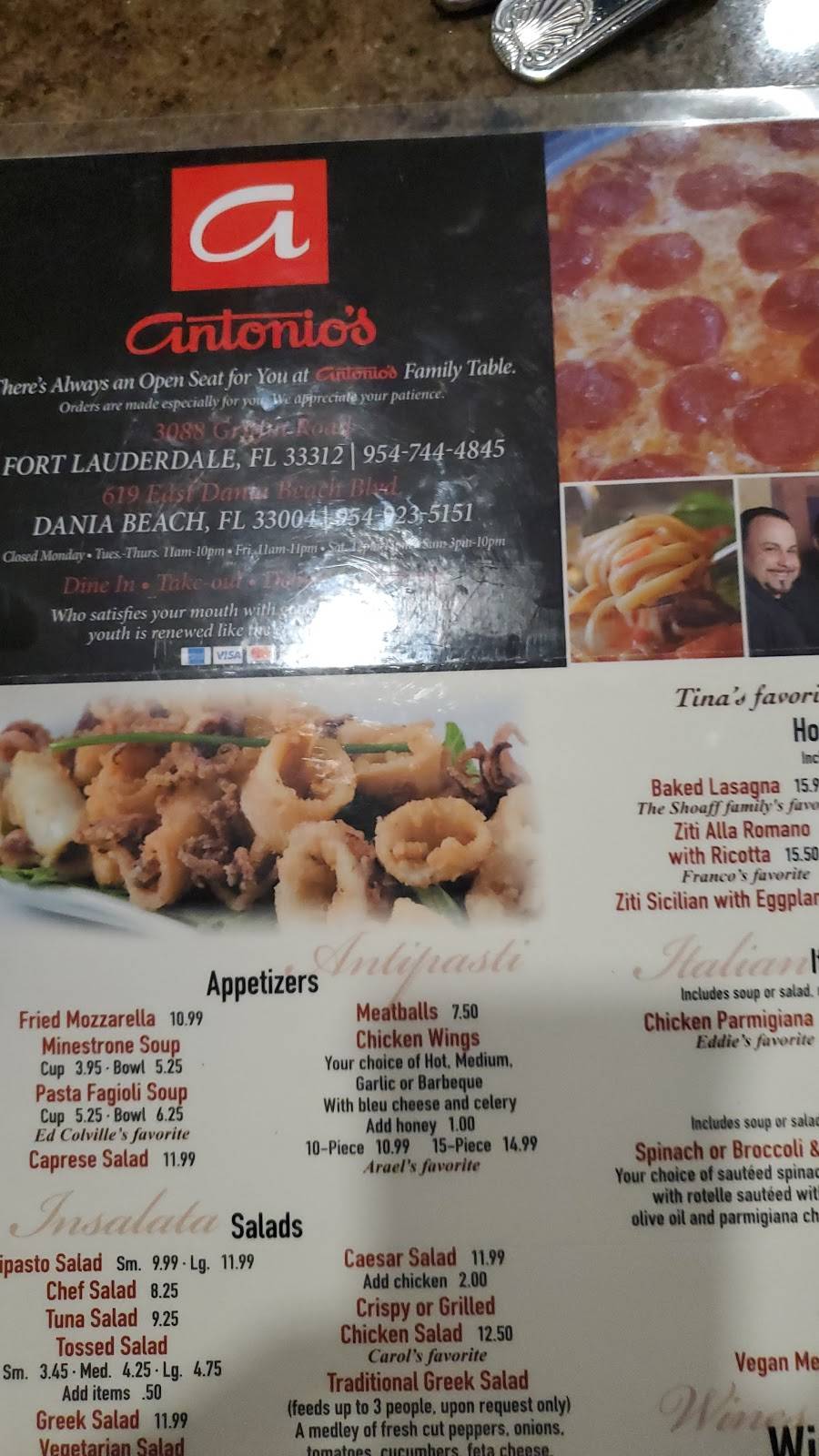 Antonio’s Pizza | restaurant | 3088 Griffin Rd, Dania Beach, FL 33312, USA | 9547444845 OR +1 954-744-4845