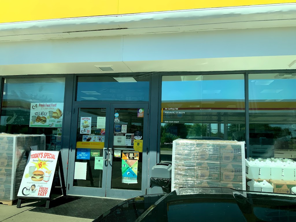 Shell | restaurant | 56 Lathrop Rd, Plainfield, CT 06374, USA | 8605640569 OR +1 860-564-0569