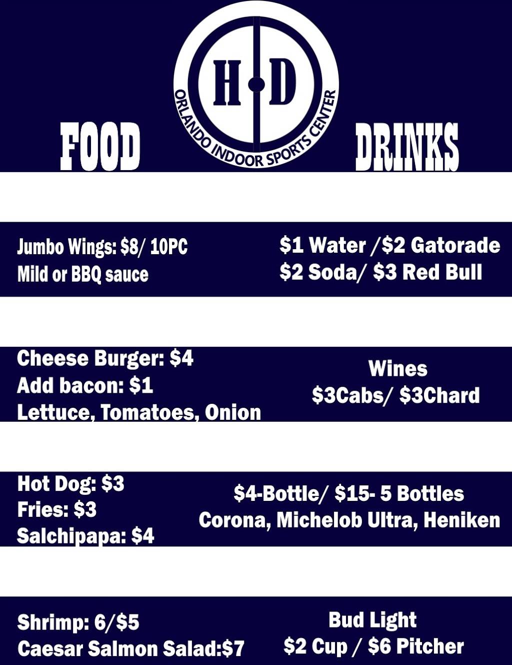 HD Orlando Indoor Sports Center | restaurant | 320 Clear Lake Way, Orlando, FL 32805, USA | 4073763176 OR +1 407-376-3176
