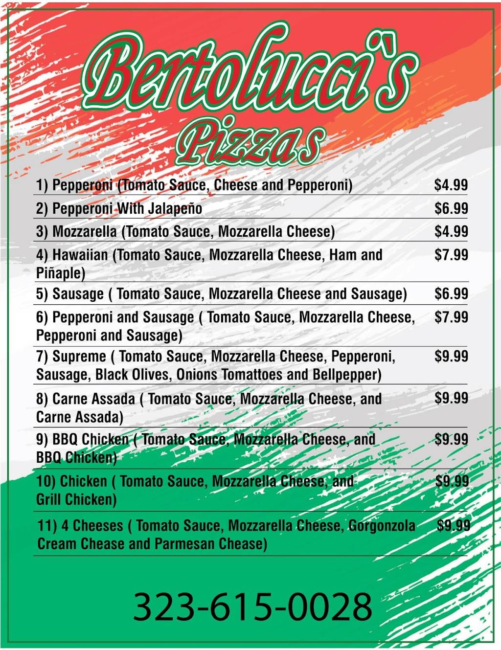 Bertoluccis Pizzas | restaurant | 11916 S Figueroa St, Los Angeles, CA 90061, USA | 3236150028 OR +1 323-615-0028