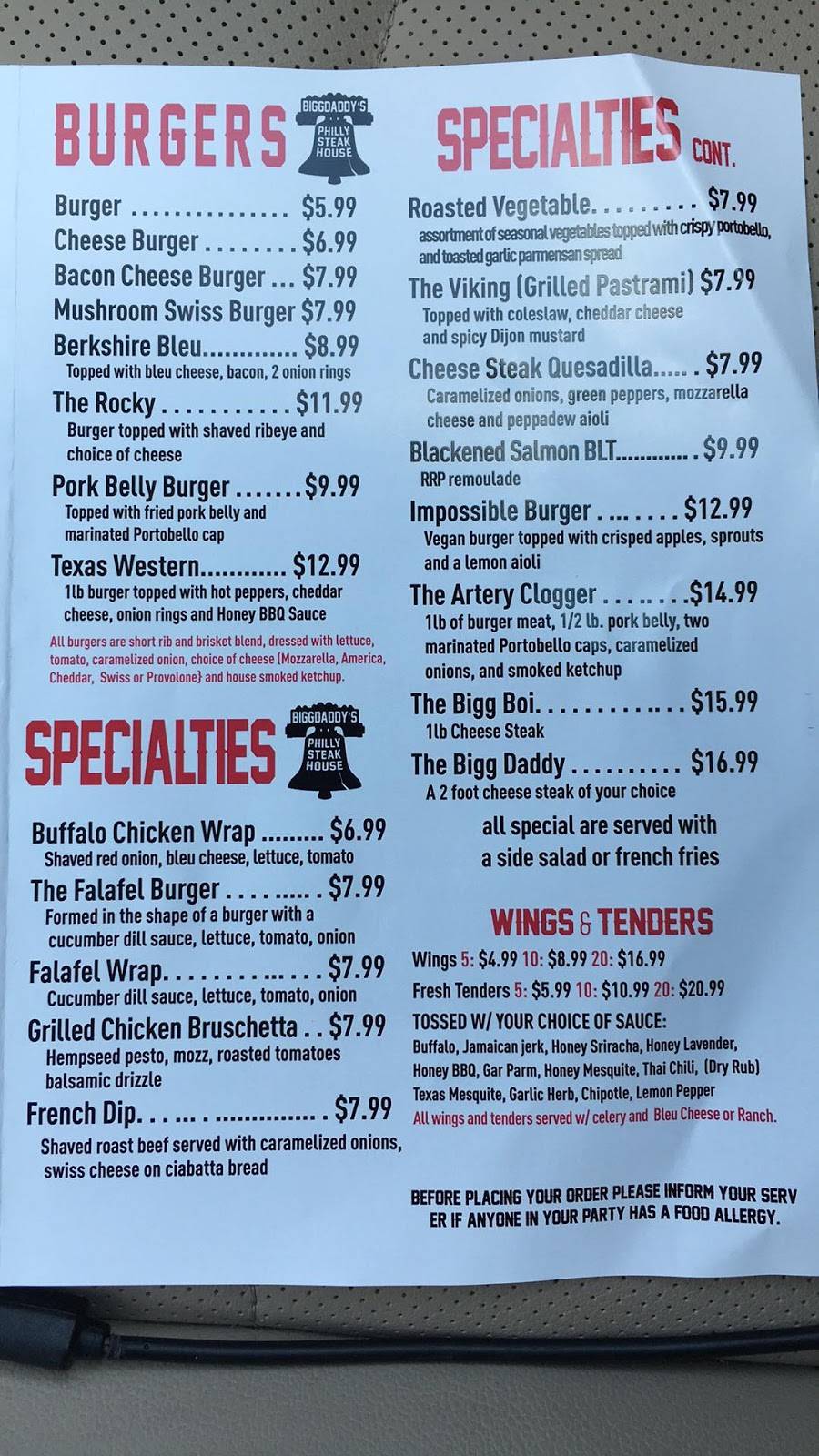 BIGG Daddys Philly Steak House | restaurant | 137 North St, Pittsfield, MA 01201, USA | 4134640377 OR +1 413-464-0377