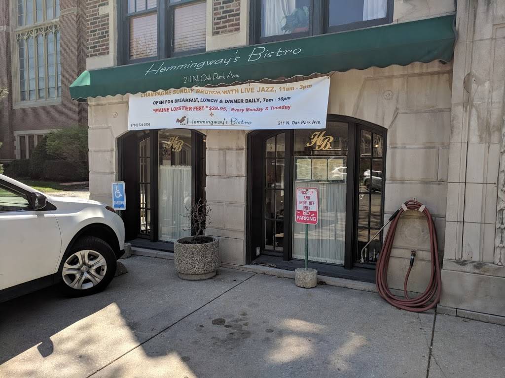 Hemmingways Bistro | restaurant | 211 N Oak Park Ave, Oak Park, IL 60302, USA | 7085240806 OR +1 708-524-0806
