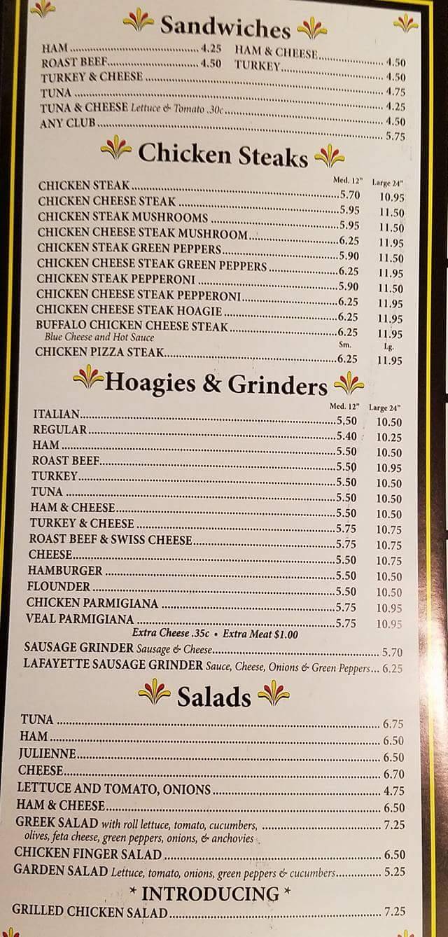 Lafayette Pizza | restaurant | 1856 Delmar Dr, Folcroft, PA 19032, USA | 6102379800 OR +1 610-237-9800