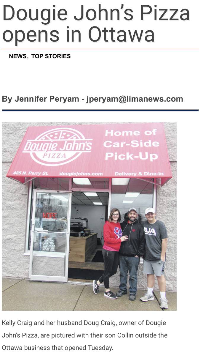 Dougie Johns Pizza - Ottawa, OH | restaurant | 485 N Perry St, Ottawa, OH 45875, USA | 4196151337 OR +1 419-615-1337