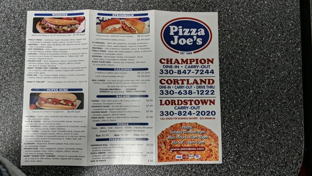 Pizza Joes | restaurant | 6100 Tod Avenue Southwest STE 5 STE 5, Warren, OH 44481, USA | 3308242020 OR +1 330-824-2020