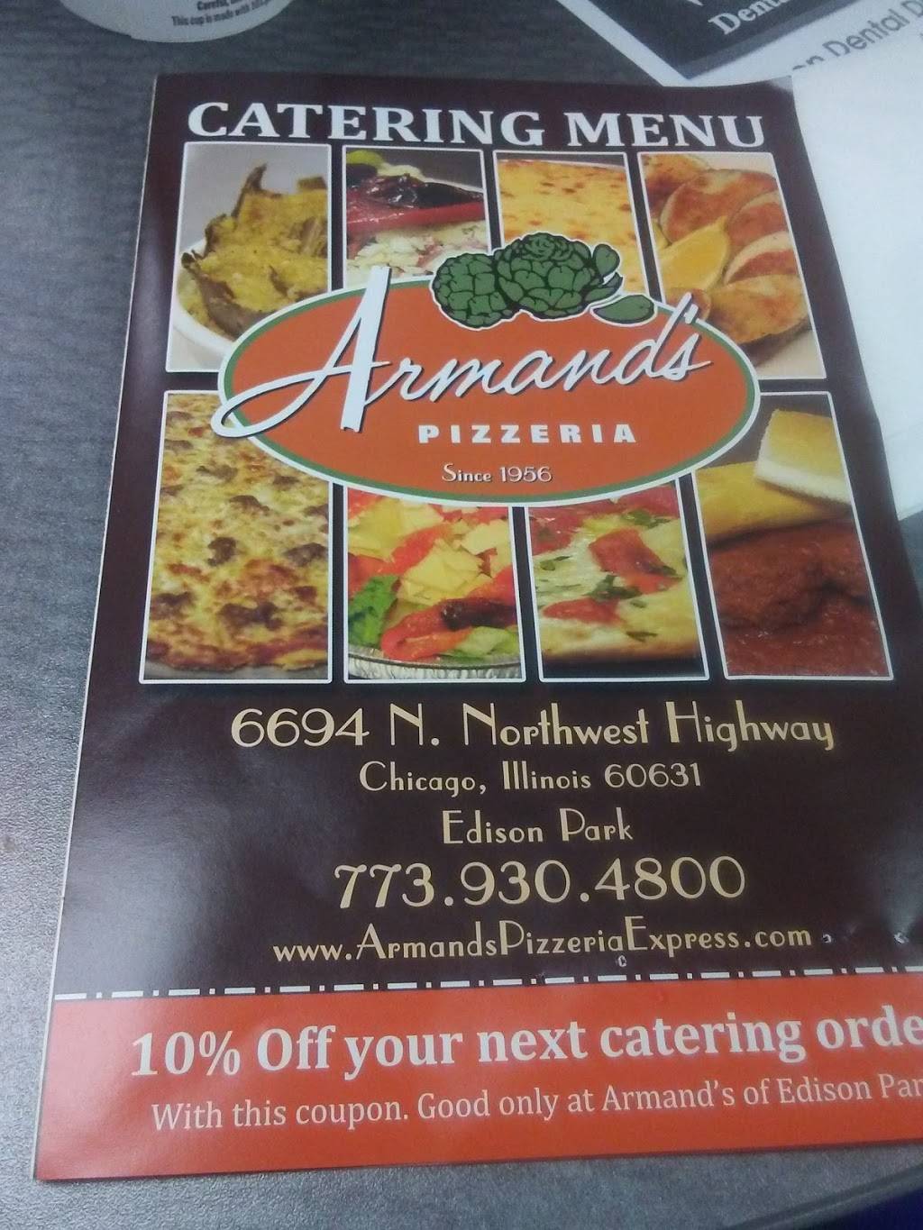 Armands Pizzeria | restaurant | 6694 N Northwest Hwy, Chicago, IL 60631, USA | 7739304800 OR +1 773-930-4800