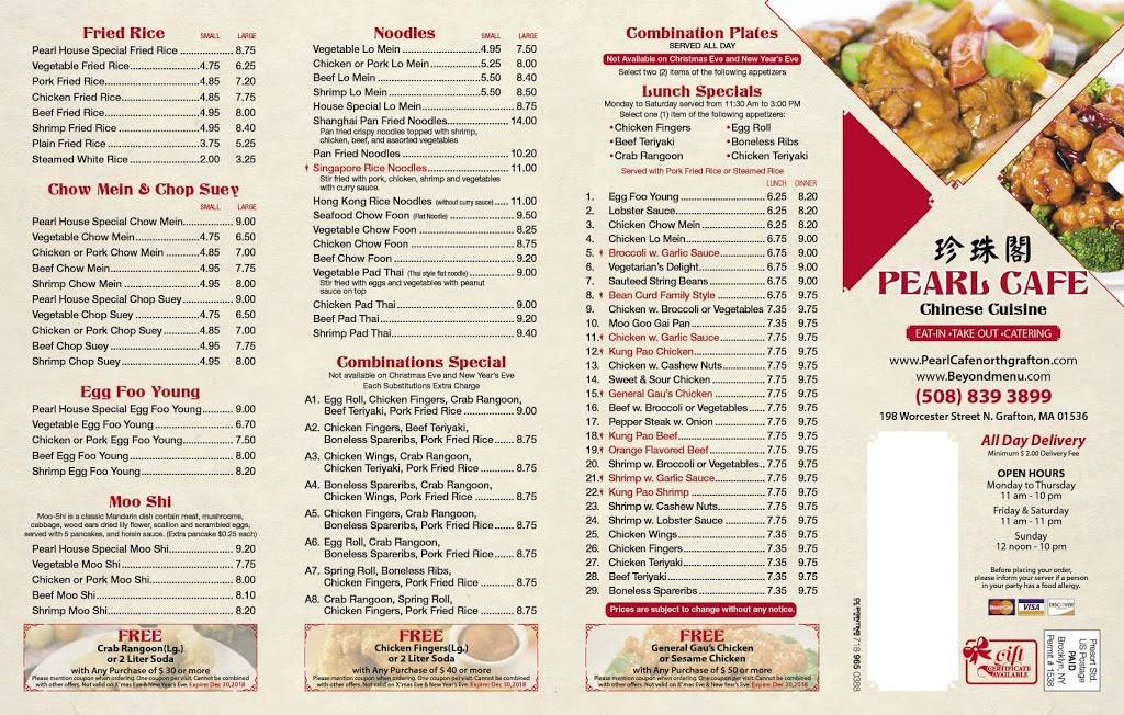 Pearl Cafe Grafton | restaurant | 198 Worcester St, North Grafton, MA 01536, USA | 5088393899 OR +1 508-839-3899